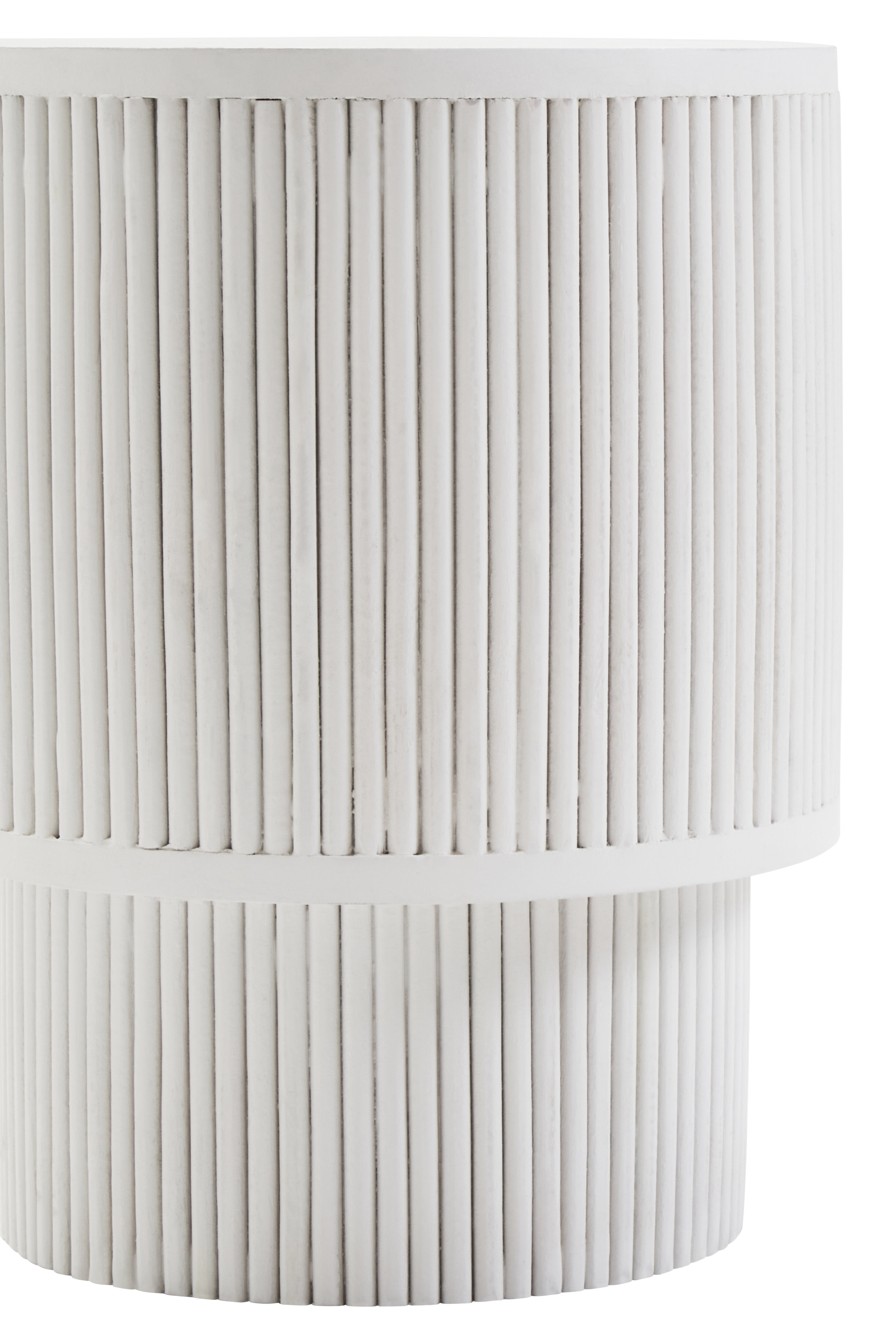 Lentigo Whitewash Mango Wood Ribbed Side Table